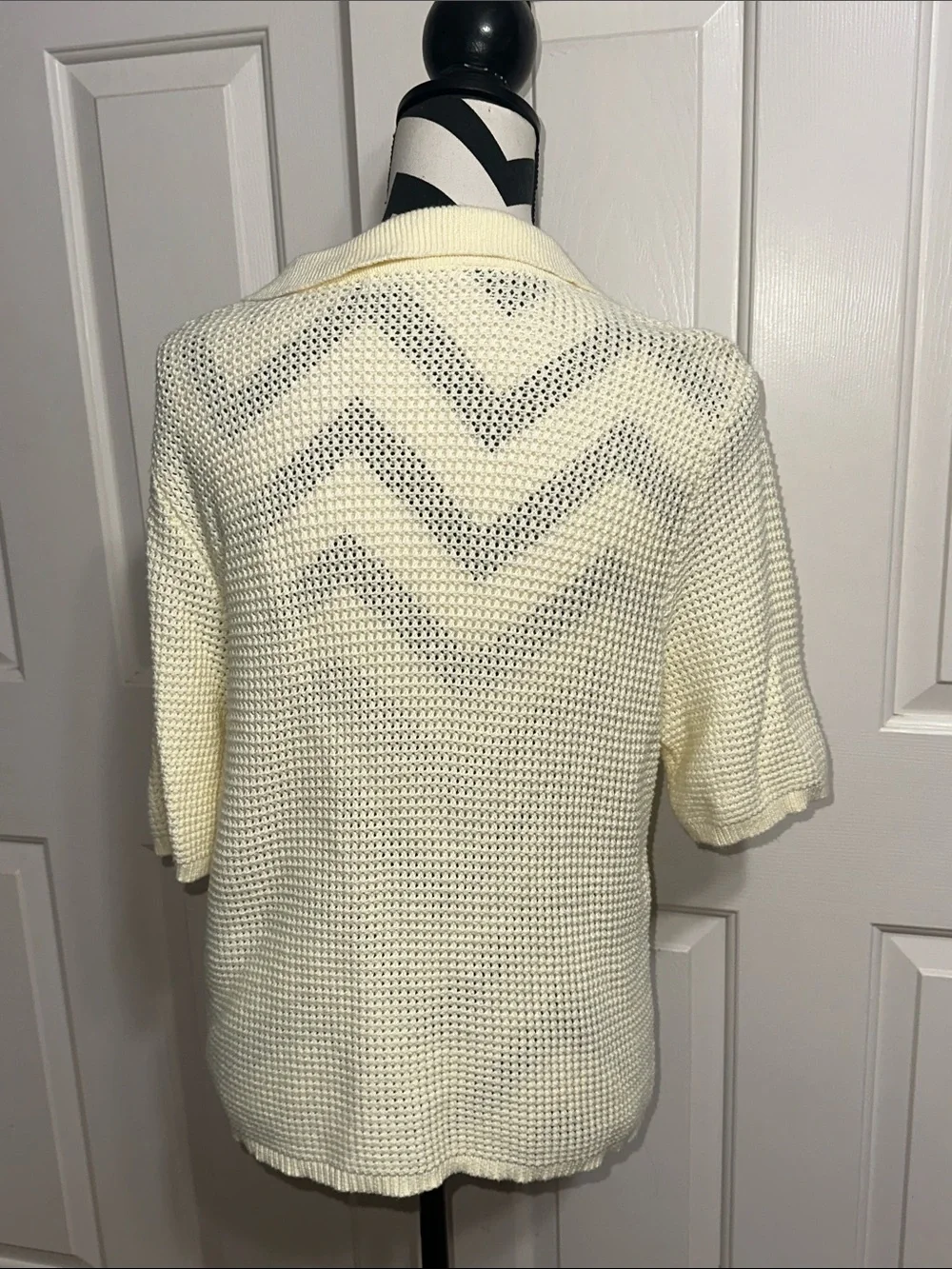 Marine Layer Pale Yellow Knit Polo Sweater - Picture 3 of 5